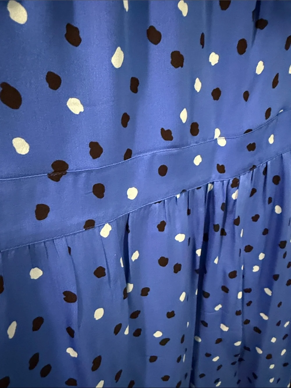 J. Crew Blue Dot Cap-Sleeve Dress